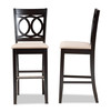 Baxton Studio Carson Sand Upholstered and Espresso Wood 2-Piece Bar Stool Set 167-10856